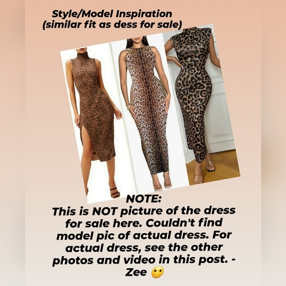 ANIMAL PRINT Bodycon Mockneck Tube Dress sz. 0X (sz 12 to 14) - Picture 13 of 14